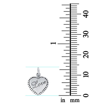 Heart Engraved Love Pendant Charm 925 Sterling Silver